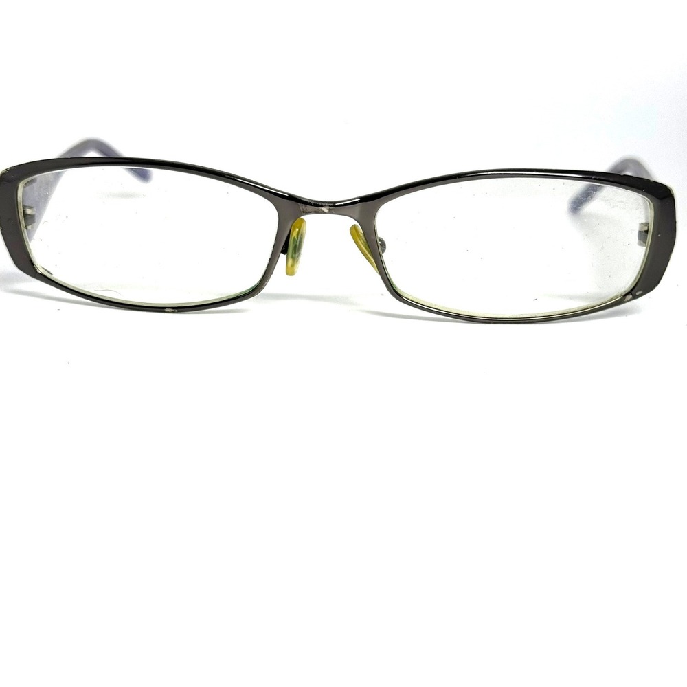 Guess Eyeglasses 53-17-140 Rectangular Gunmetal Purple Frames Logo Temples